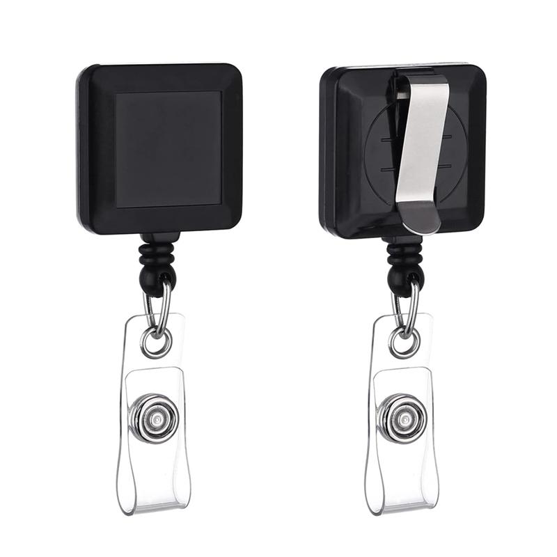 Black Plastic Square Reel Badge